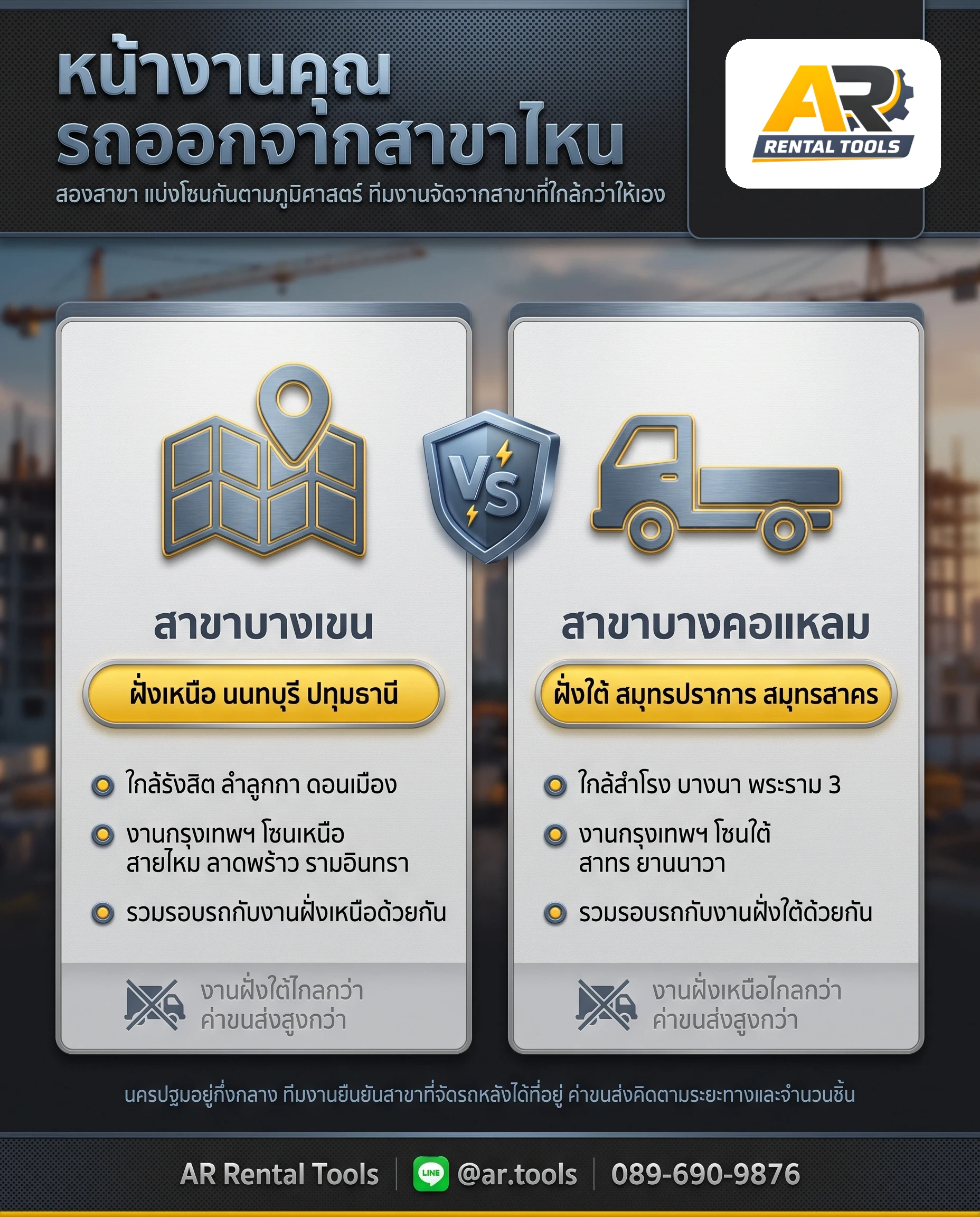 เช่าเครื่องตัดคอนกรีต ปทุมธานี นนทบุรี สมุทรปราการ ส่งถึงเมื่อไหร่ และค่าขนส่งคิดจากอะไร